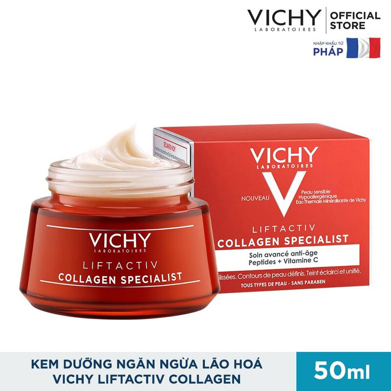 Combo Vichy Kem Dưỡng Ngừa Lão Hóa 50ml + Xịt Khoáng 50ml