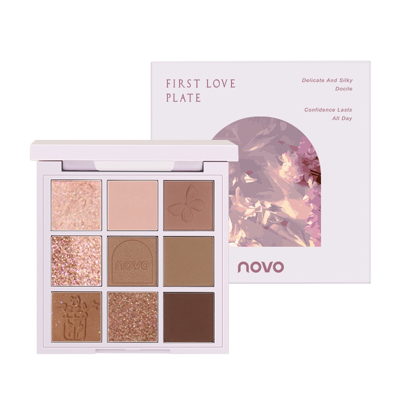 Bảng Phấn Mắt Màu Lì Và Nhũ Kim Tuyến Kích Thước Nhỏ Gọn Thương Hiệu Novo NO.5462