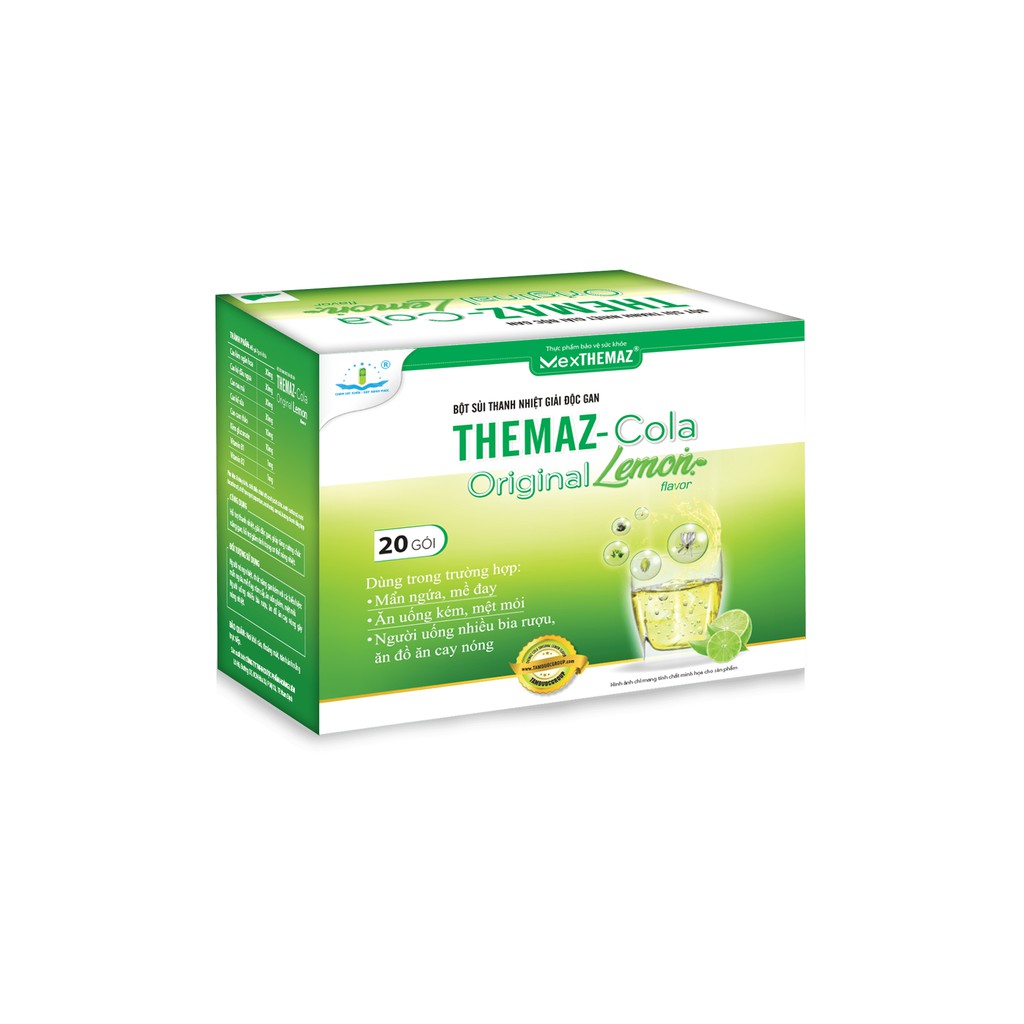 Bột sủi thanh nhiệt giải độc gan Themaz Cola Original - Vị Chanh | Thế Giới Skin Care