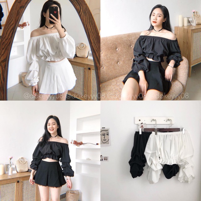 Áo trễ vai tay bồng