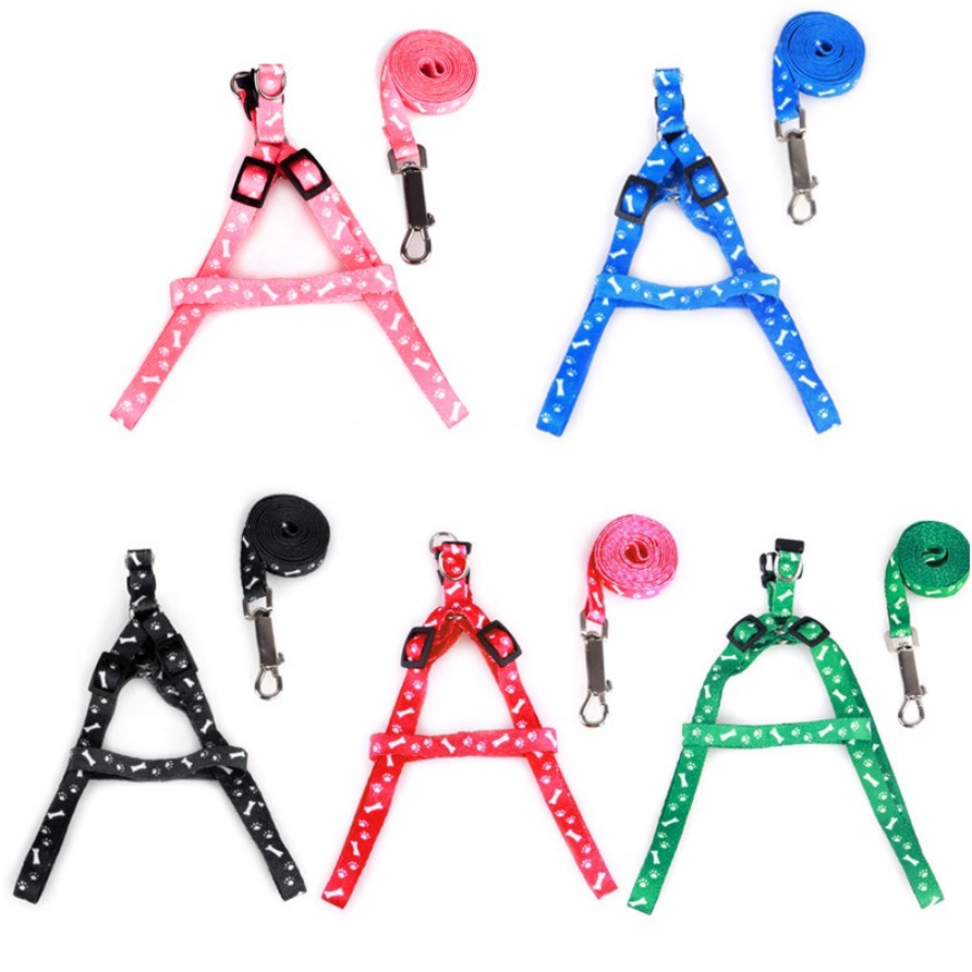 Dây xích đeo ngực cho chó mèo thú cưng chống trầy cổ - Dây dắt kèm yếm dành cho chó mèo màu ngẫu nhiên