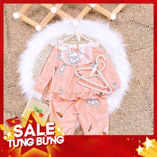 -HÀNG NHẬP KHẨU Bộ Ngủ Pijama Viền Ren Kate Hàn Cho Bé Gái 6 tháng - 4 tuổi Liên hệ mua hàng 084.209.1989