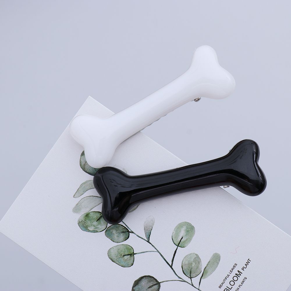 Set 2 Kẹp Tóc Hình Khúc Xương Màu Trơn Dễ Thương Thời Trang Cho Nữ