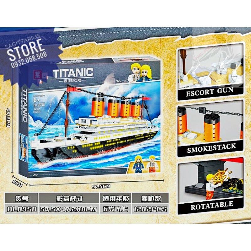 Bộ lego zhegao ql5908 lắp ráp tàu titanic  1202 mảnh  hot - ảnh sản phẩm 5