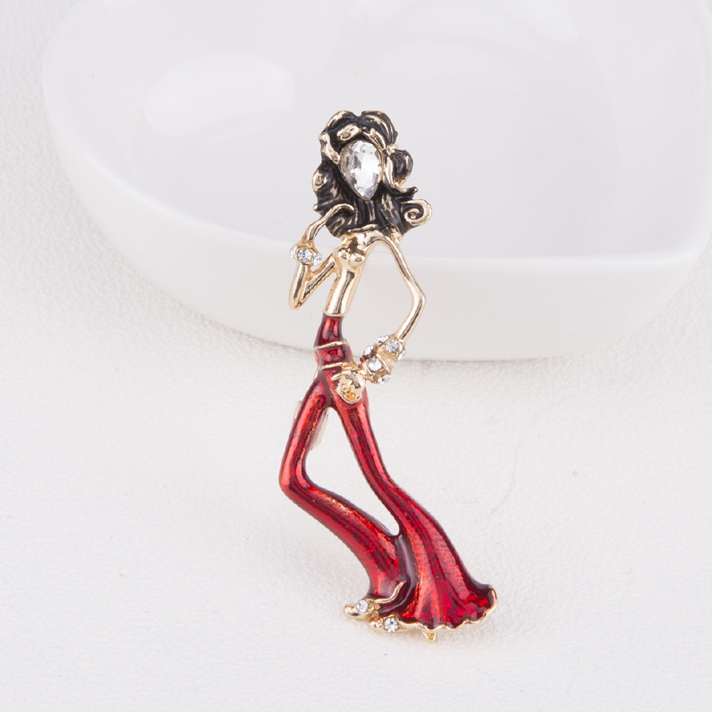 Ghim Cài Áo Hình Con Người Tráng Men Thời Trang Cho Nữ