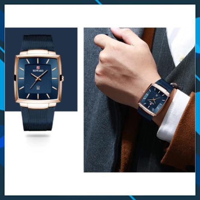 Đồng hồ nam Reward mặt vuông, hàng chính hãng bảo hành 1 năm