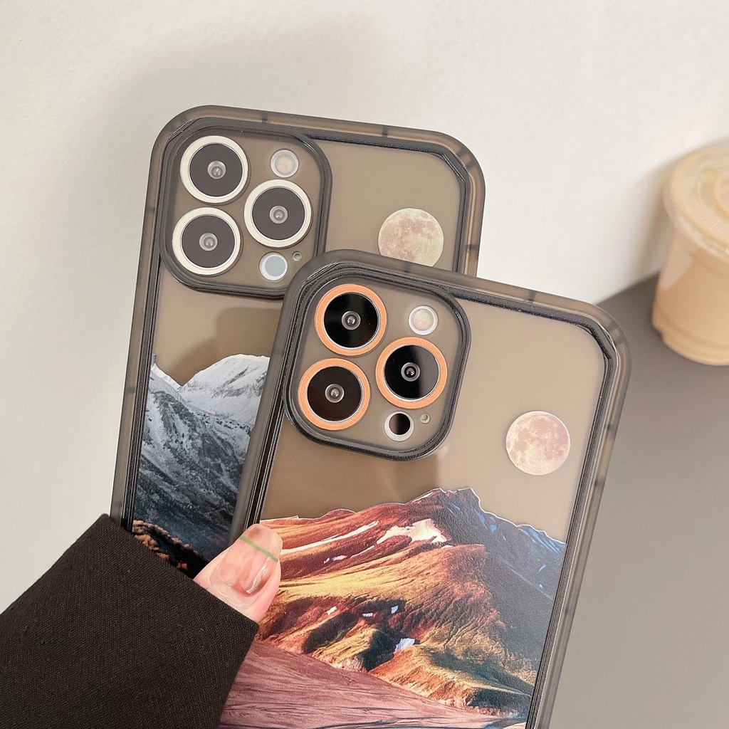 Ốp Điện Thoại Silicon Tpu Mềm Kèm Giá Đỡ Ẩn Hình Núi Tuyết Cho iphone 13 12 11 pro max x xr xsmax 7/8plus