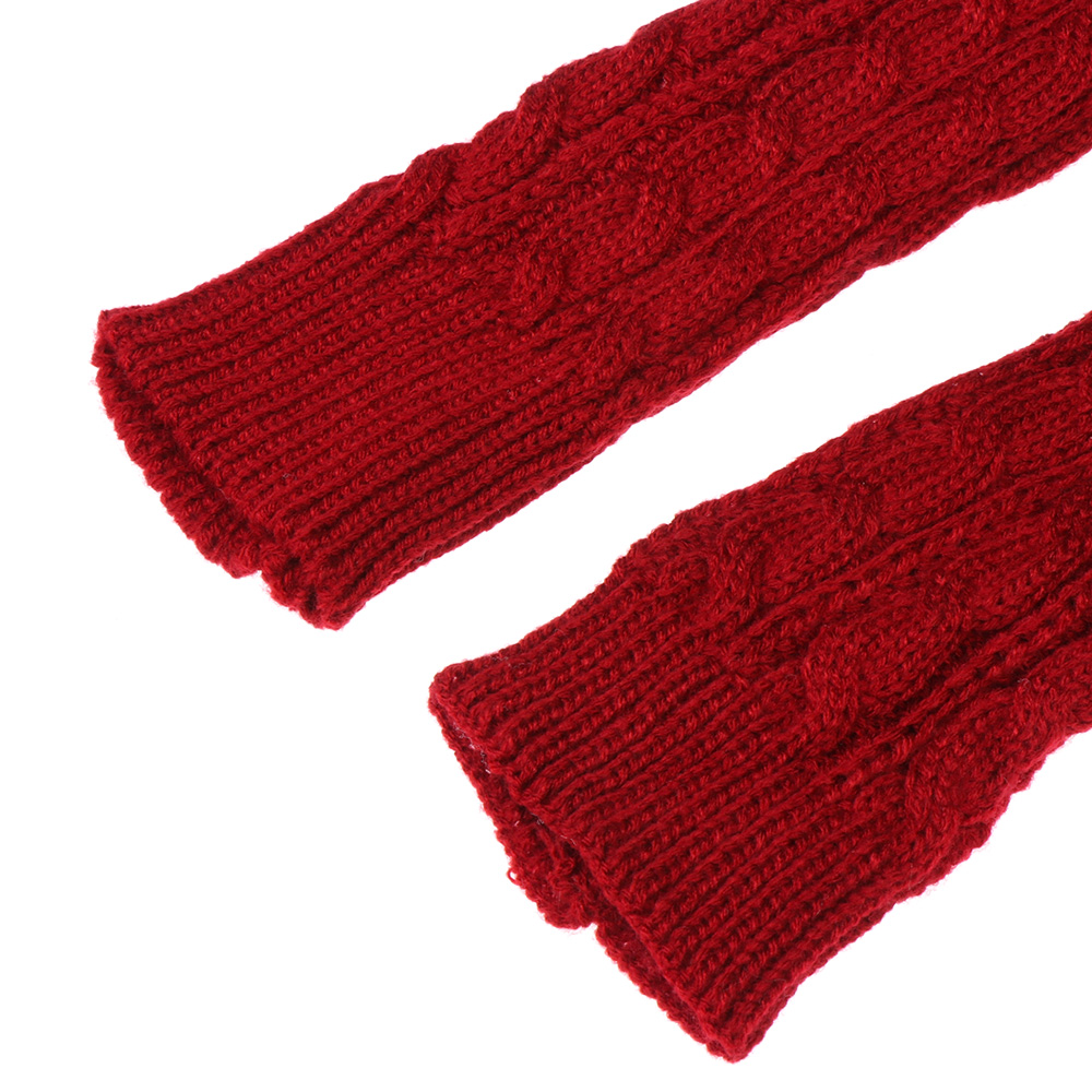 Fashion Autumn Spring Warm Girl Solid Gloves Long Fingerless Xmas Knitting Wool