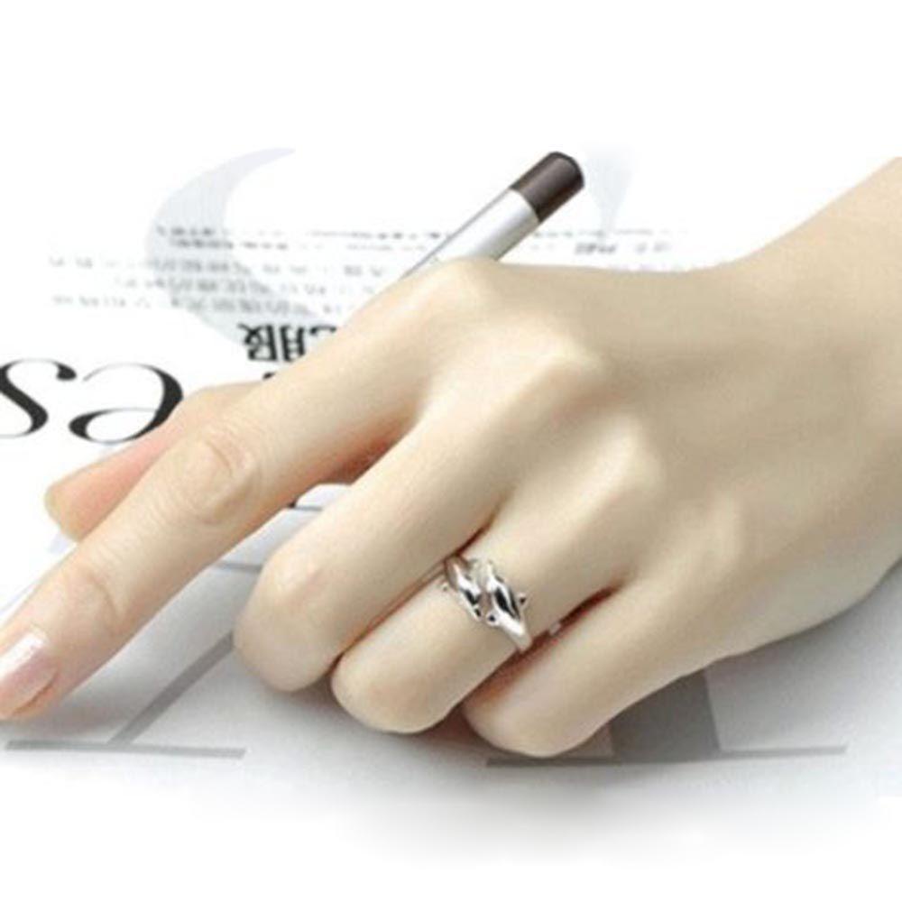 Nhẫn NORMAN Hình Cá Heo Đôi Có Thể Điều Chỉnh Kích