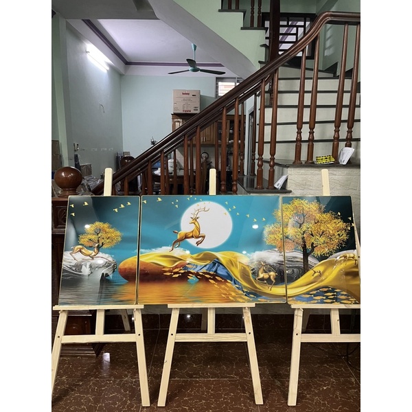 Tranh Treo Tường Trang Trí Phòng Khách Phòng Ngủ 5 Lá Rẻ Quạt/Lá Bạch Quả/ Spa/ Salon/ Quà Tặng CTY Decor Nhà Cửa