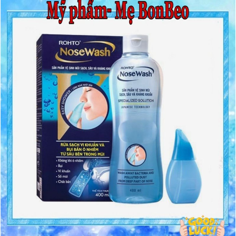 Bộ Vệ Sinh Mũi Rohto Nose Wash (1 Bình Vệ Sinh Mũi Easy Shower Và 1 Bình Dung Dịch 400 Ml)