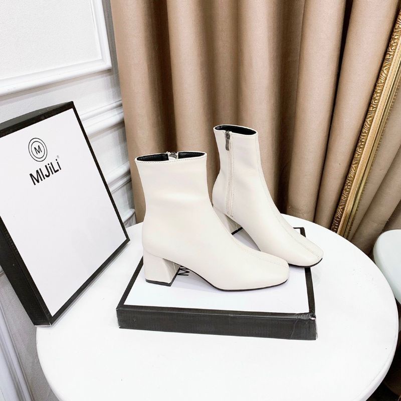 HO(ẢNH THẬT) Boot Gót Ngựa 5p Mijili Da Mềm Êm  Fullbox Cao Cấp