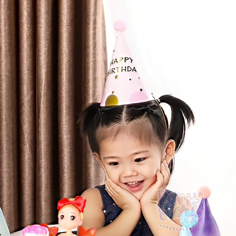 Nón sinh nhật ép kim cao cấp nhiều mẫu cho bé & người lớn