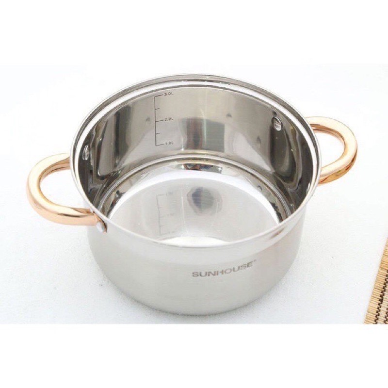 Bộ Nồi 5 Đáy inox Cao Cấp Sunhouse SH781 dùng cho mọi loại bếp và bếp từ