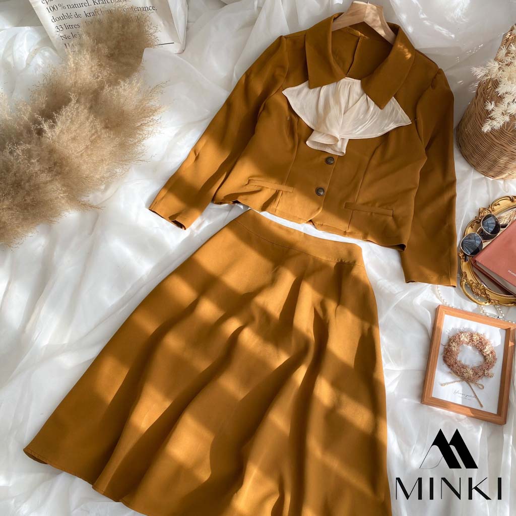 🌸SET SƠ MI NÂU CỔ BÈO TRẮNG - CHẤT LIỆU CAO CẤP - NÂU KẾT HỢP CỔ TRẮNG | BigBuy360 - bigbuy360.vn