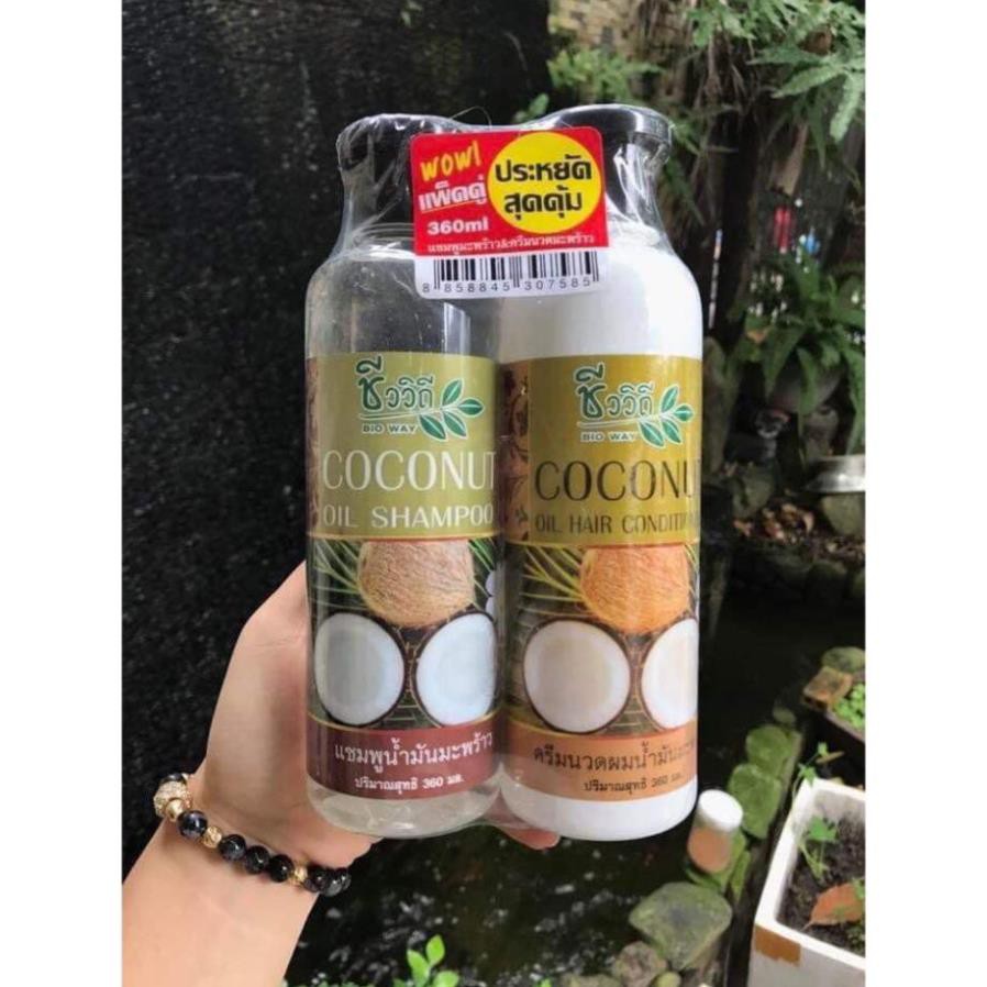 Bộ dầu gội xả dừa non CoCoNut Thái Lan - Cặp Dầu Gội và Dầu Xả Tinh Chất Dừa Thái Lan