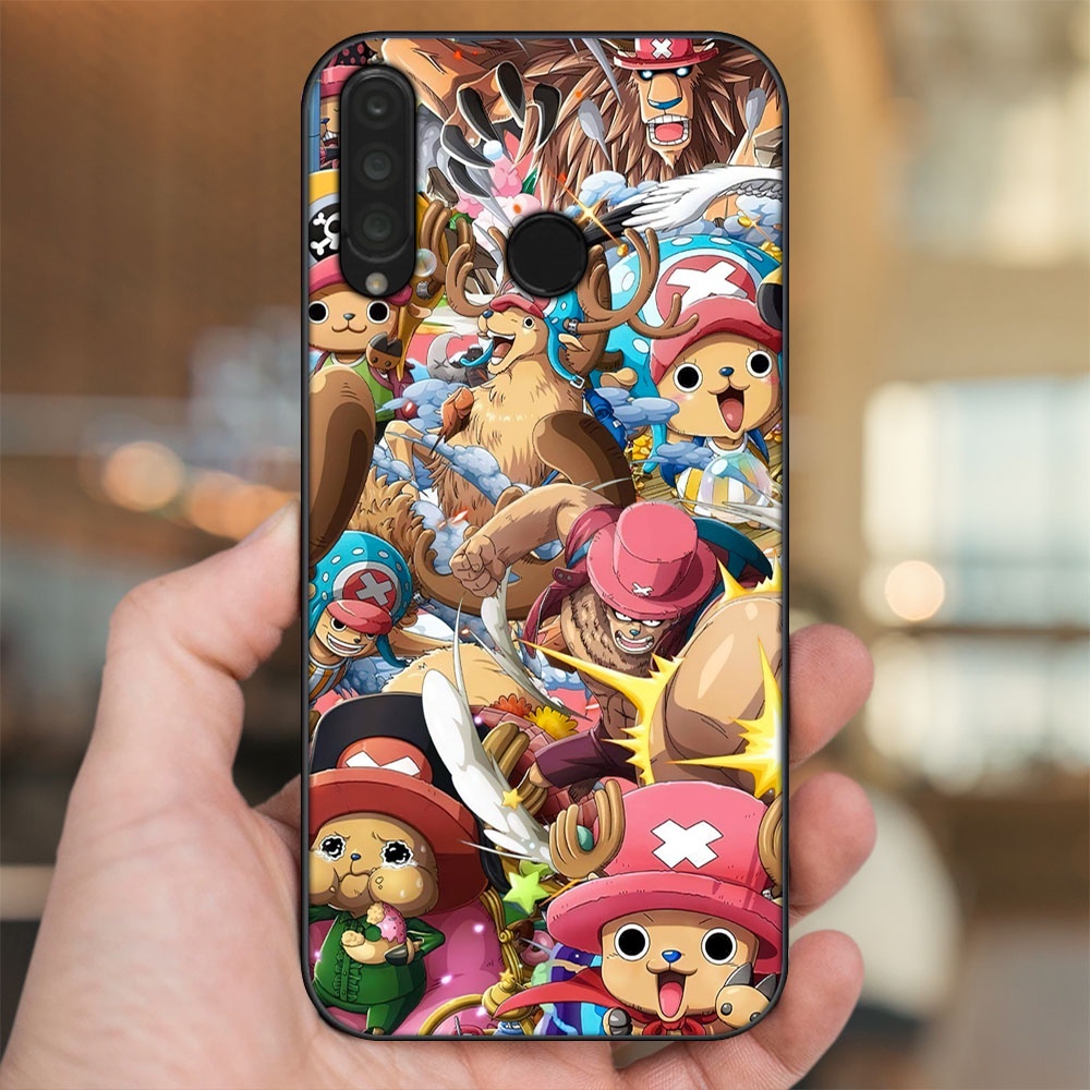 Ốp lưng Huawei P30 Lite, Nova 4e viền đen in hình Chopper One Piece Đảo Hải Tặc