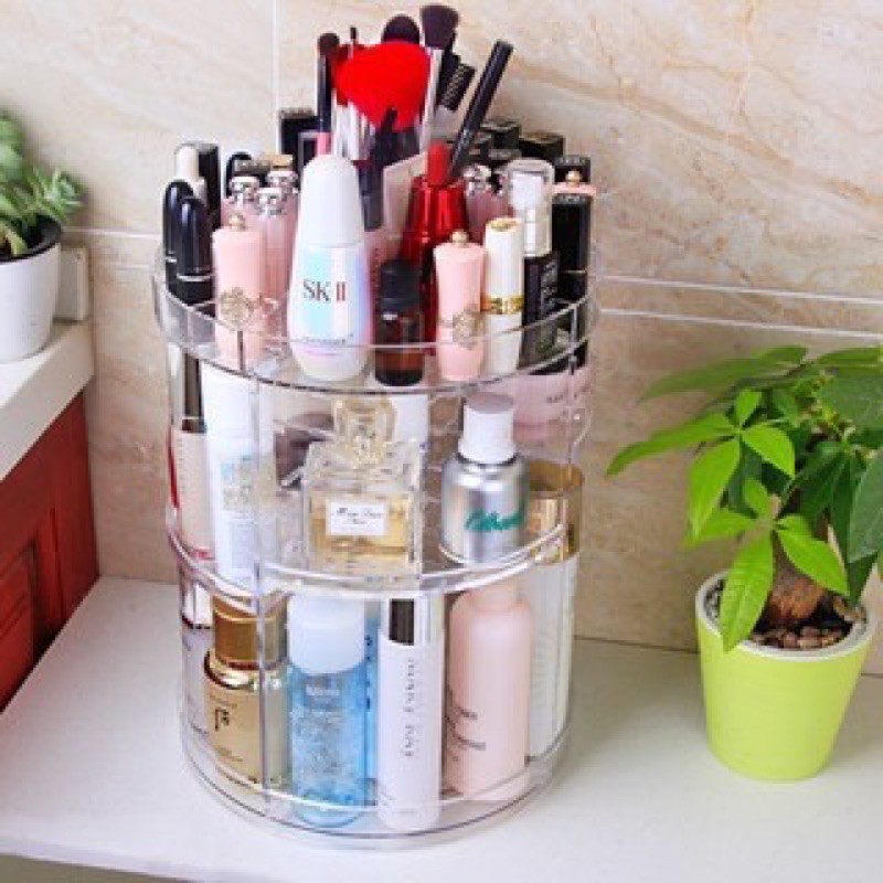 SALE❤DEAL SỐC❤️ KỆ ĐỰNG MỸ PHẨM TRỤ 3 TẦNG XOAY 360 ĐỘ TIỆN DỤNG