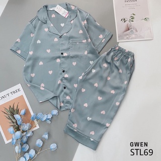 ĐỒ BỘ PIJAMA LỤA SATIN LỬNG CAO CẤP NỮ