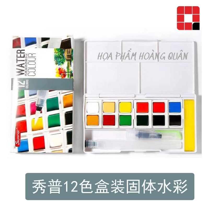 Màu nước dạng viên nén SUPERIOR 12/18/24/36/48 màu