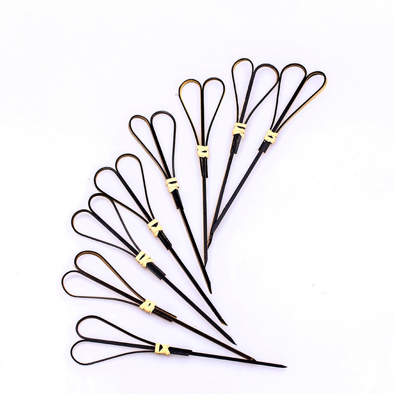 Bộ túi 100 thanh tre xiên trái cây hoa quả trang trí cocktail decor đẹp bắt mắt giá rẻ 12cm