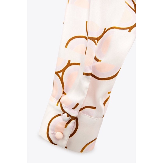 Áo satin hoạ tiết ZARA AUTH size M