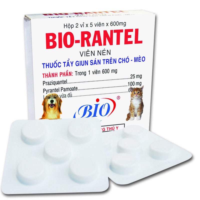 10 Hộp Sổ Giun,sán Bio Rantel cho chó mèo- 79202