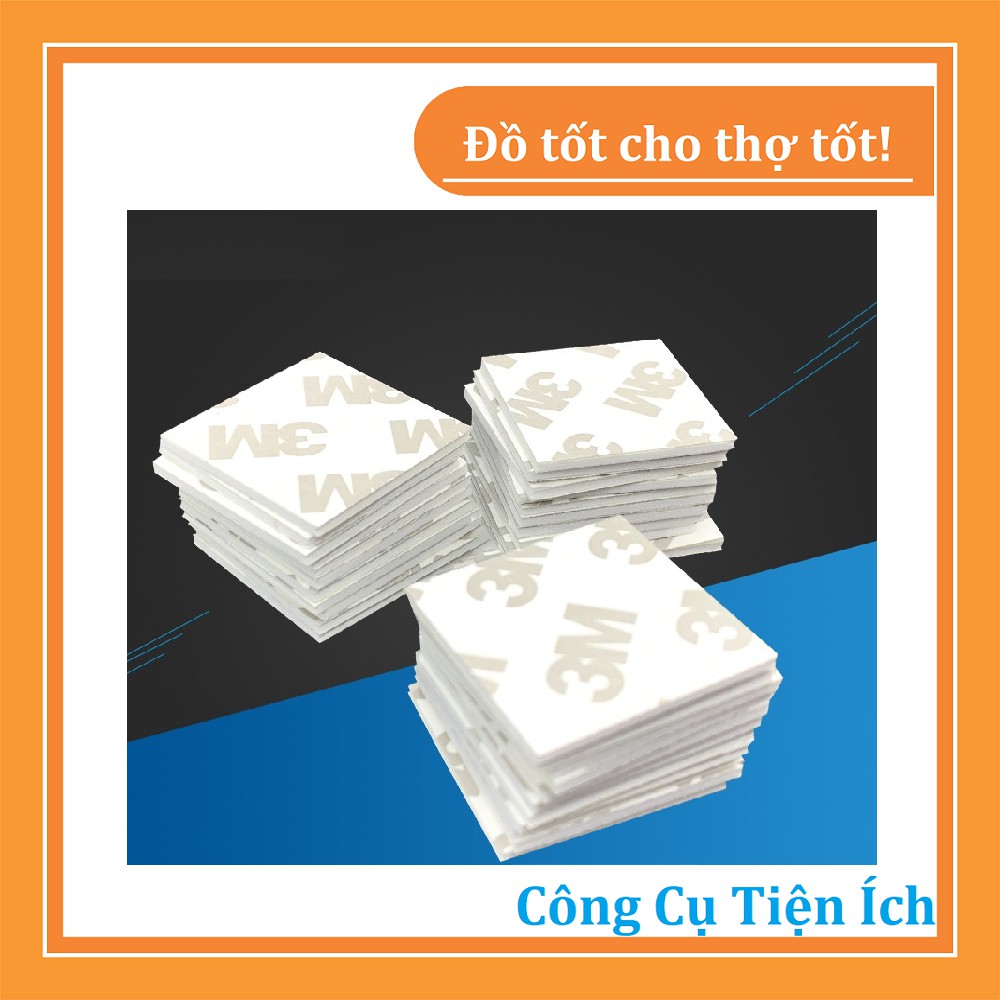 combo 100 miếng băng keo 2 mặt 3M kích thước 4 x 4cm (tem xám)