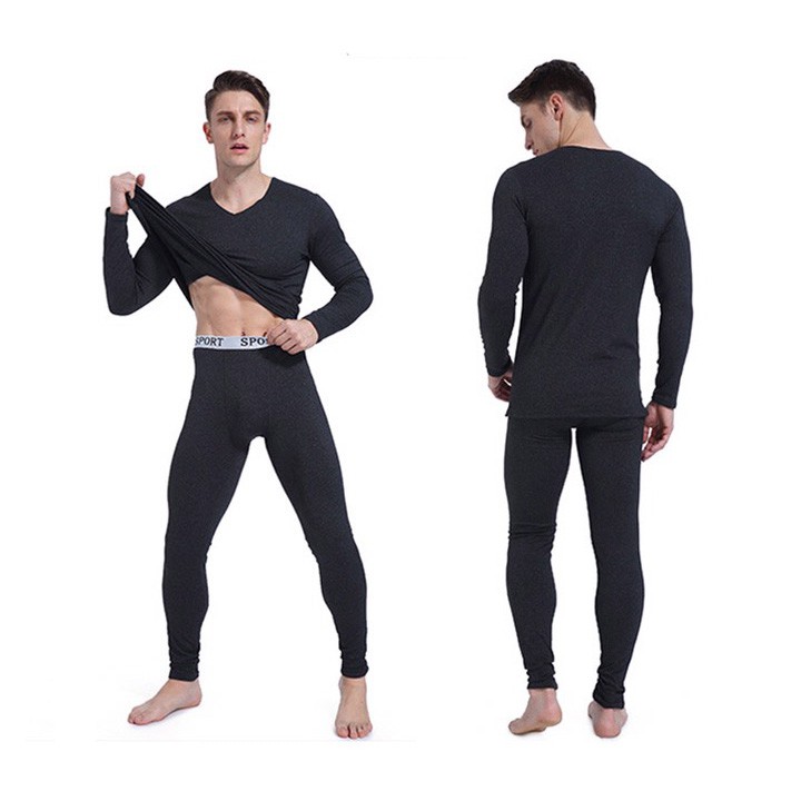 Quần Áo Giữ Nhiệt Nam  Bộ Mùa Đông Lót Nỉ  Ấm Áp Cho Đàn Ông Cạp Bản To Đẹp