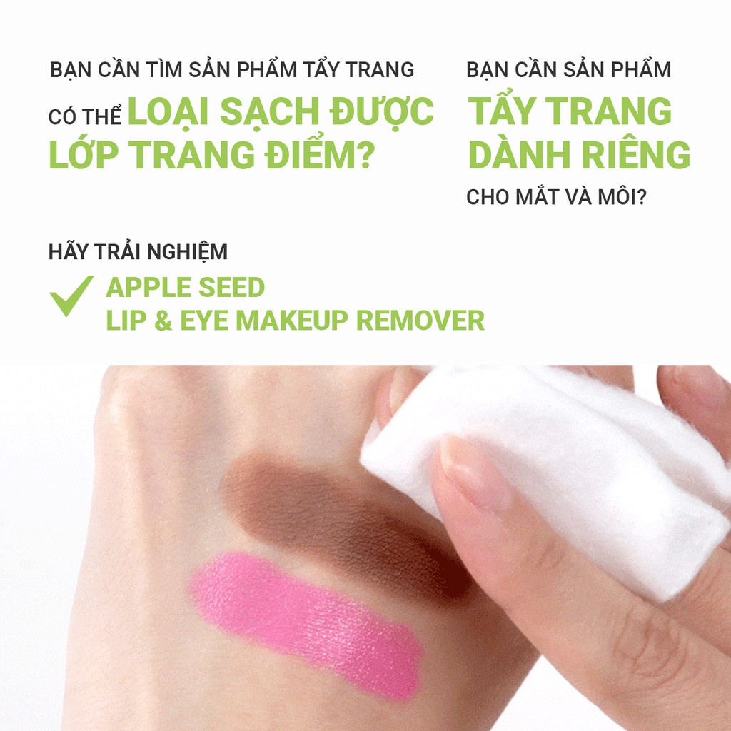 [Mã COSIF05 giảm 10% đơn 400K] Dầu tẩy trang mắt và môi innisfree Apple Seed Lip &amp; Eye Makeup Remover 100ml