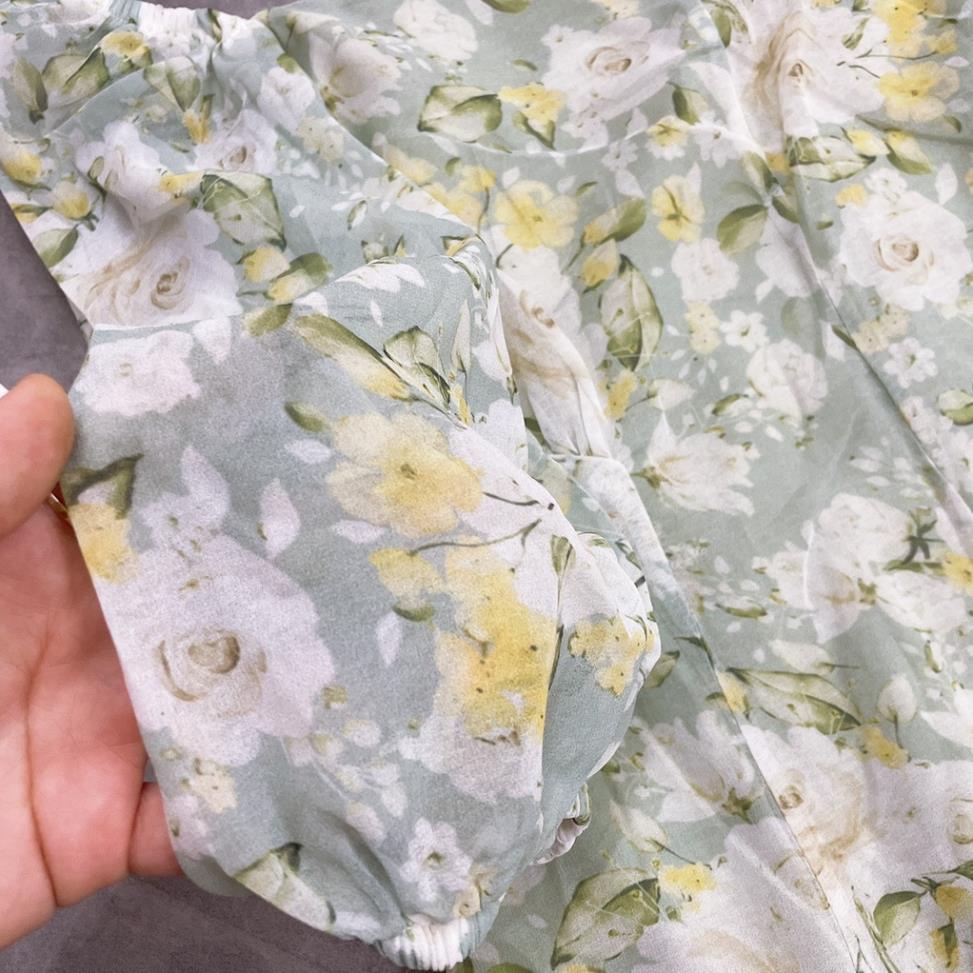 Váy hoa nhí, váy hoa xanh cổ vuông vải voan mềm mịn hàng thiết kế cao cấp (Lisa_botique hàng thiết kế cao cấp ) | BigBuy360 - bigbuy360.vn