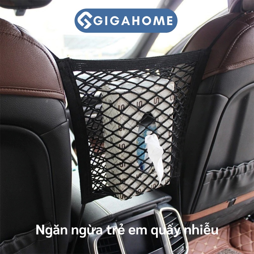 Túi Lưới Gắn Ghế Xe Hơi Để Đồ Ô Tô GIGAHOME Tiện Lợi, Ngăn Sự Quấy Rầy Trẻ Em 7726