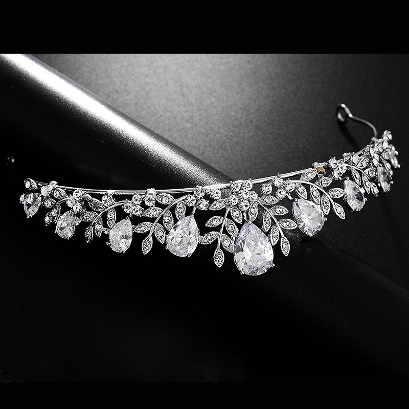 Cài Tóc Cô Dâu Hình Lá Đính Pha Lê