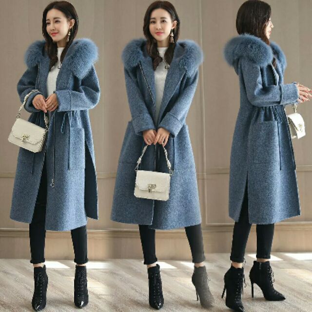 Áo dạ cổ lông siêu đẹp QC