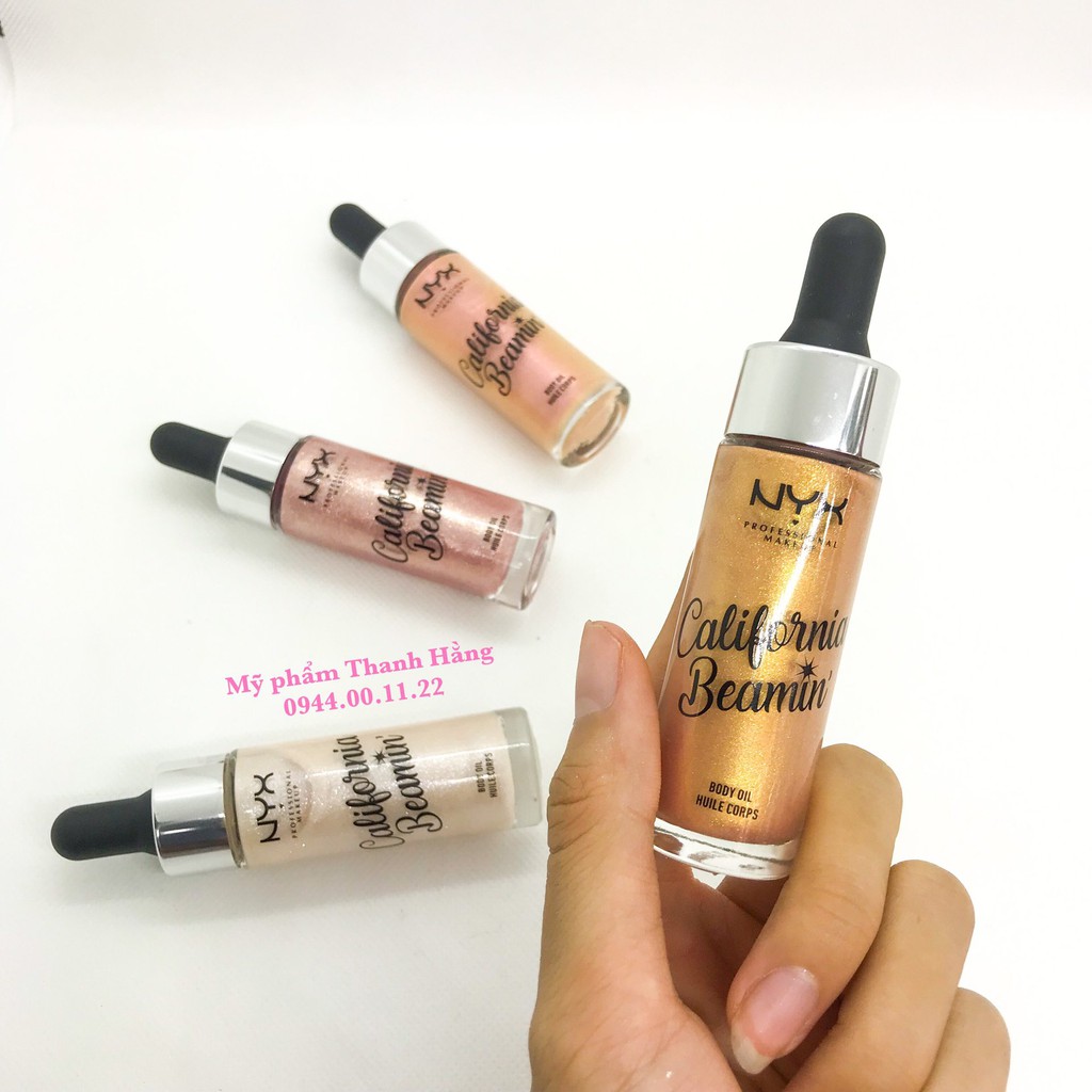 SET HIGHLIGHT NYX CALIFORNIA BEAMIN BODY OIL CHÍNH HÃNG - 8015