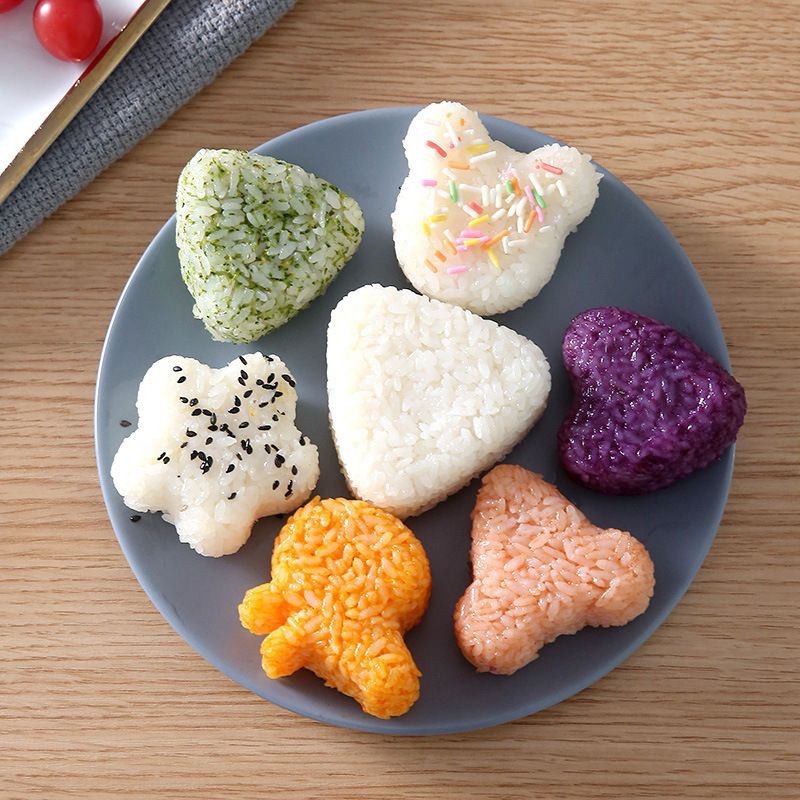 Khuôn làm cơm nắm Bento, tạo hình cơm cho bé nhiều hình  làm Sushi Onigiri Nhật Bản giúp trẻ ăn dặm(AD08)