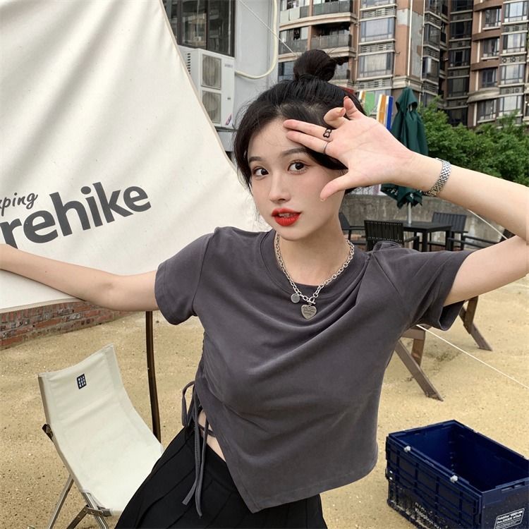 Áo Thun Nữ Tay Ngắn Thiết Kế Dây Rút Thời Trang Cho Áo phông Nữ TX-82