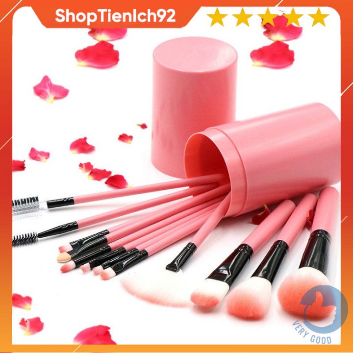 Set 12 Cọ Trang Điểm Tán Nền Phủ Phấn Đánh Mắt Khói Vẽ Mắt và Cọ Môi tienich