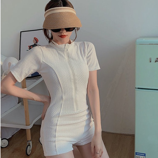 Bộ Đồ Bơi Một Mảnh Màu Trắng/Đen Thời Trang Hàn Quốc Quyến Rũ Cho Nữ