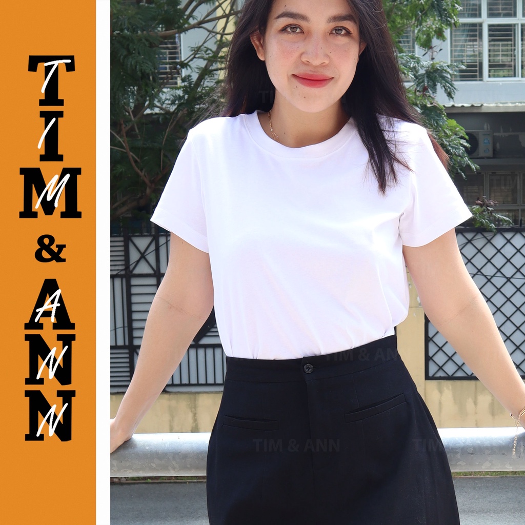 Áo Thun Nữ Cotton basic màu trắng - Thời Trang Nữ Tim & Ann