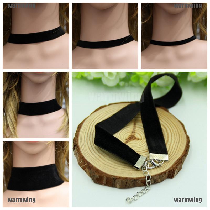 Vòng Cổ Choker Dây Nhung Đen Phong Cách Gothic Cổ Điển