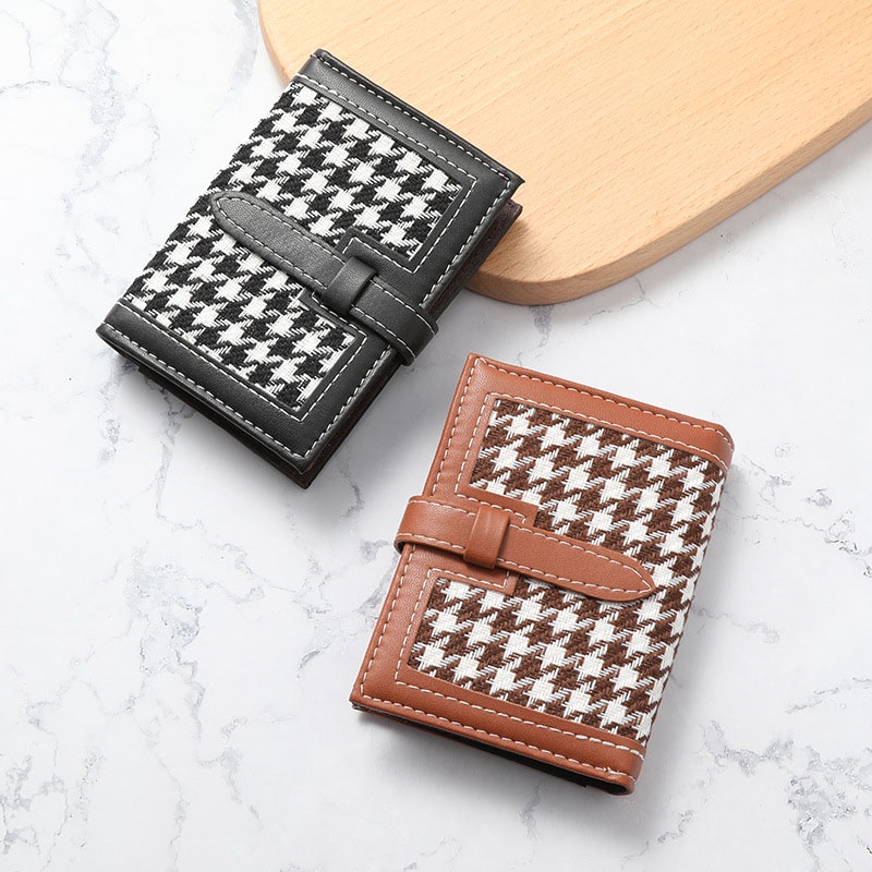 Ví Nữ Mini Kẻ Sọc Caro Phong Cách Vintage JP5