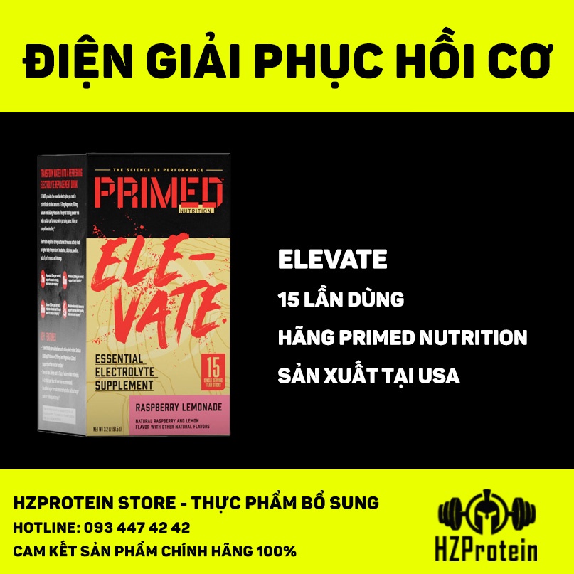 PRIMED ELEVATE, NƯỚC ĐIỆN GIẢI BỔ SUNG MAGNESIUM, MUỐI SODIUM, POTASSIUM, CHỐNG CHUỘT RÚT, PHỤC HỒI , HỖ TRỢ TIM MẠCH