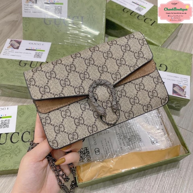 Túi xách nữ hoạ tiết chữ G 18cm có hộp