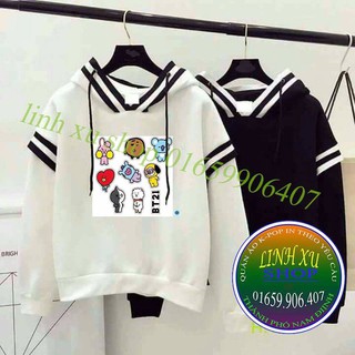 Áo hoodie BTS viền mũ