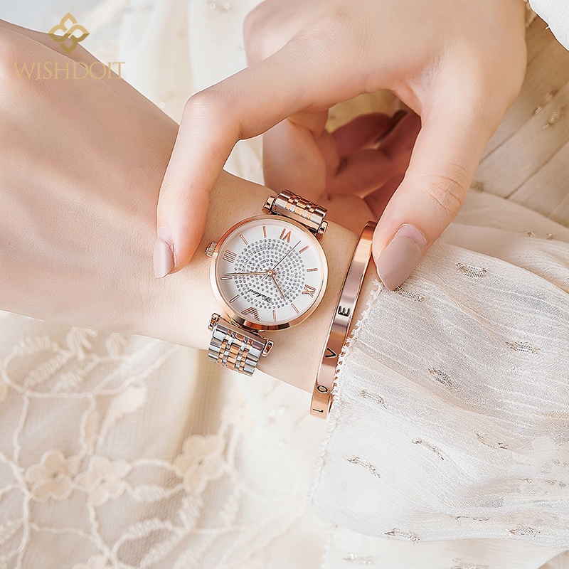 Đồng hồ quartz chất liệu thép không gỉ WISHDOIT