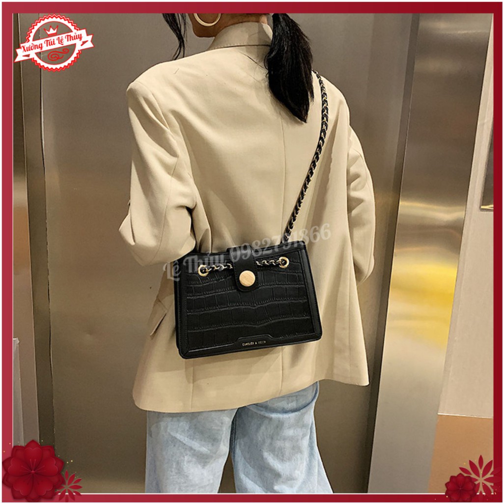 [Rẻ vô địch] Túi đeo chéo, Túi xách nữ vuông đính đá phiên bản mới của Hàn Quốc Size 26 - Lê Thủy Bags