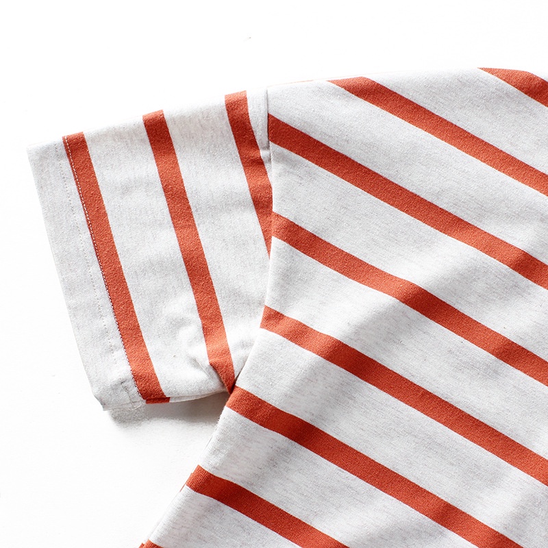 Áo thun SOFFNY cotton tay ngắn họa tiết kẻ sọc in hình hoạt hình thời trang mùa hè cho bé trai 4-16 tuổi