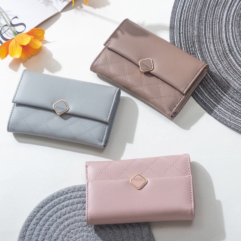 Ví Nữ Da PU Họa Tiết Caro