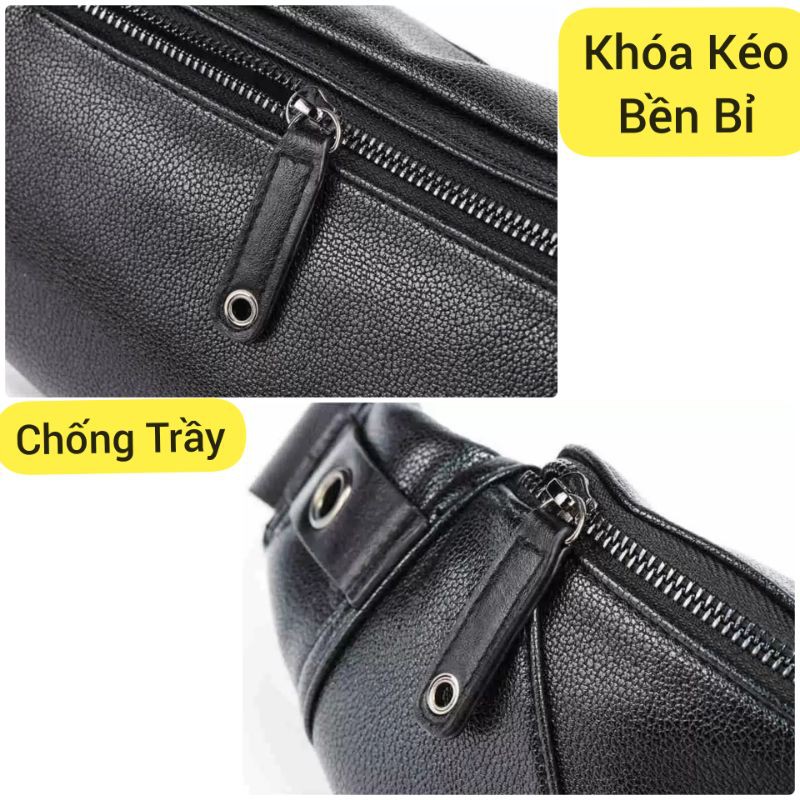 Túi Đeo Chéo Nam Nữ kiêm bao tử Quảng Châu Da Pu Không Nổ Cao Cấp | Trạm Shop